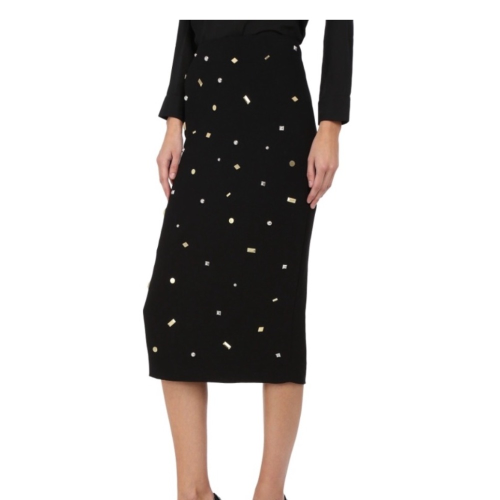 McQ Alexander McQueen Black Embellished Pencil Skirt